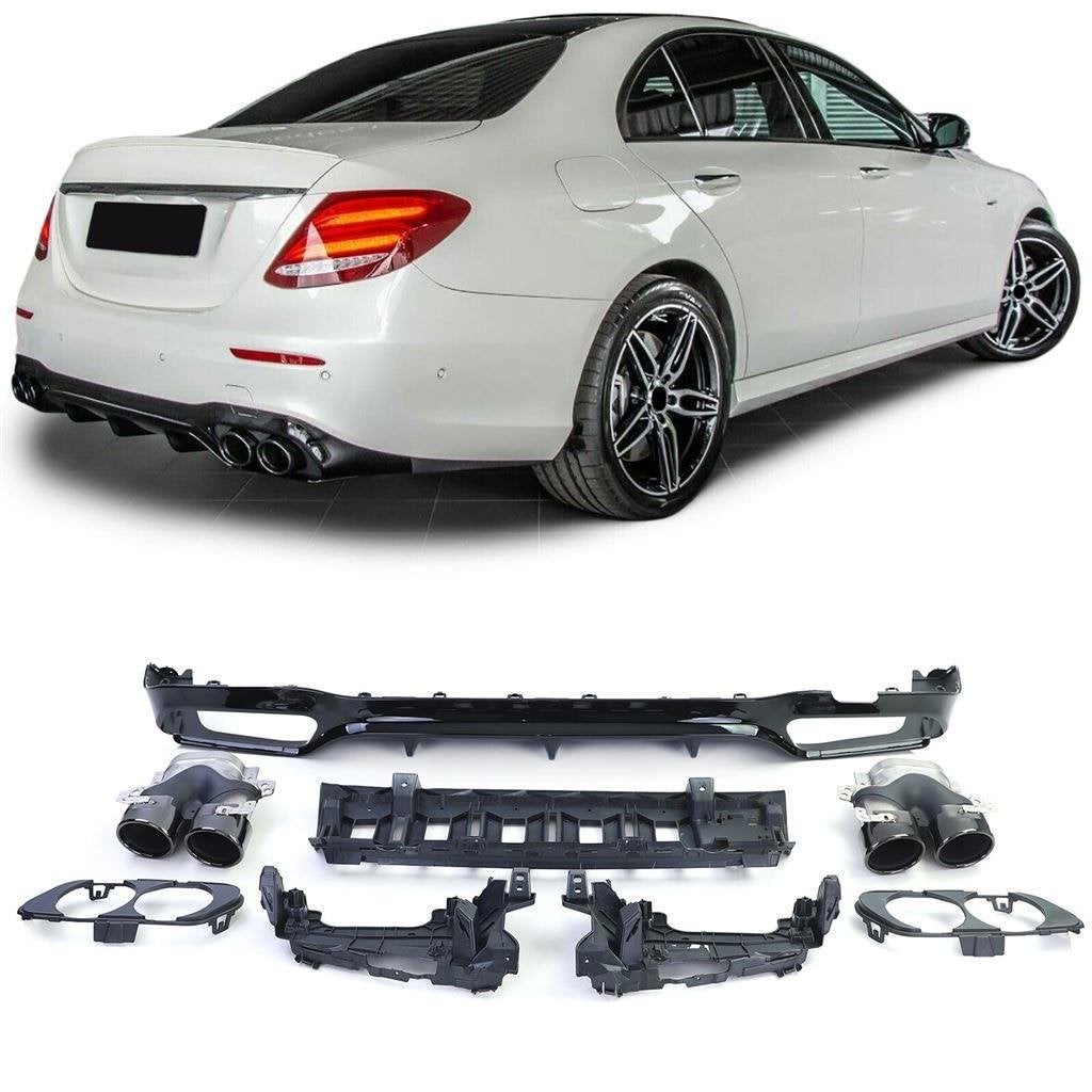AMG Look diffuser met 4 x Zwart uitlaat Mercedes E Klasse W2, Verzenden