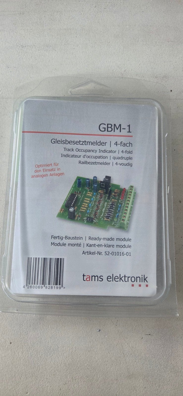 Tams Elektronik GBM-1 Gleisbezetmelder 4-voudig, Ophalen of Verzenden