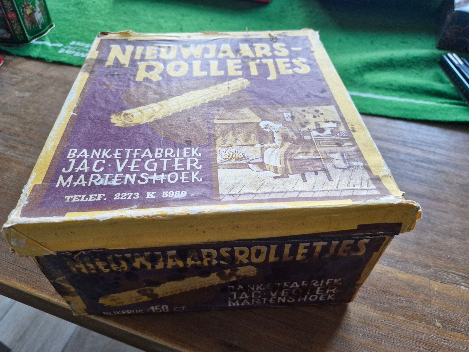 Vintage blik Nieuwjaarsrolletjes Jac. Vegter Martenshoek, Antiek en Kunst, Ophalen of Verzenden