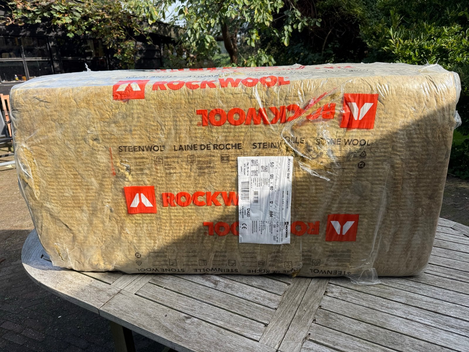 Rockwool Rocksone Base Steenwol Isolatie 120x60x5cm, Doe-het-zelf en Verbouw, Ophalen, 4 tot 8 cm, Nieuw, Steenwol
