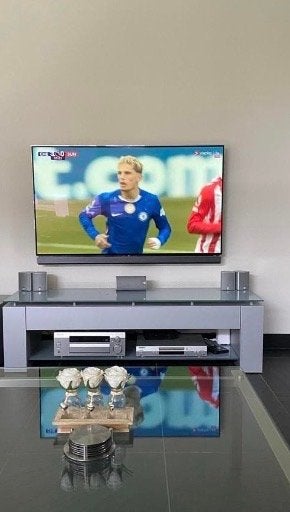 Aldenkamp TV-meubel Q6150 met glazen blad en deuren, Ophalen, Gebruikt, 100 tot 150 cm, Glas