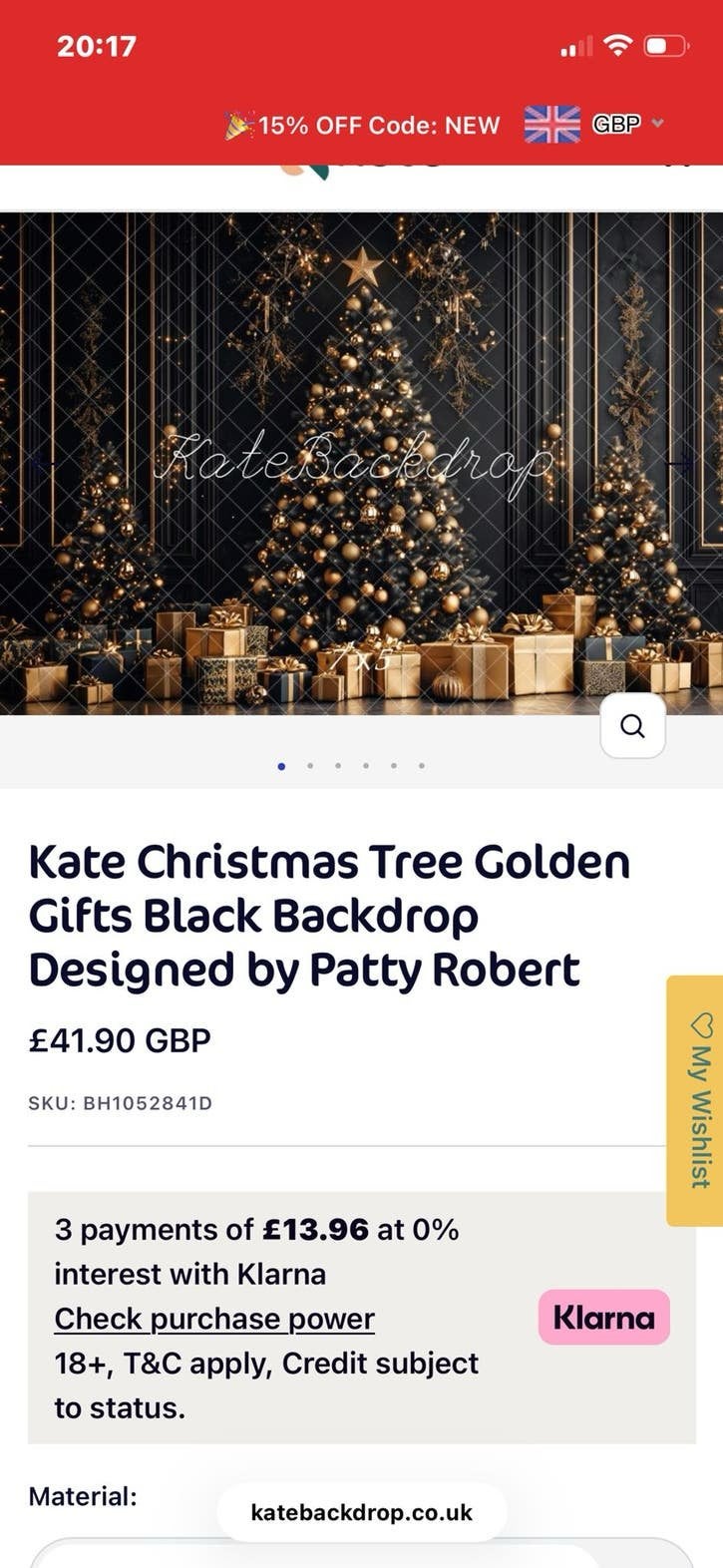 Nieuw! Kate Kerstboom Gouden Cadeaus Zwart Achtergrond, Opvouwbaar, Nieuw, Ophalen of Verzenden, Overige merken