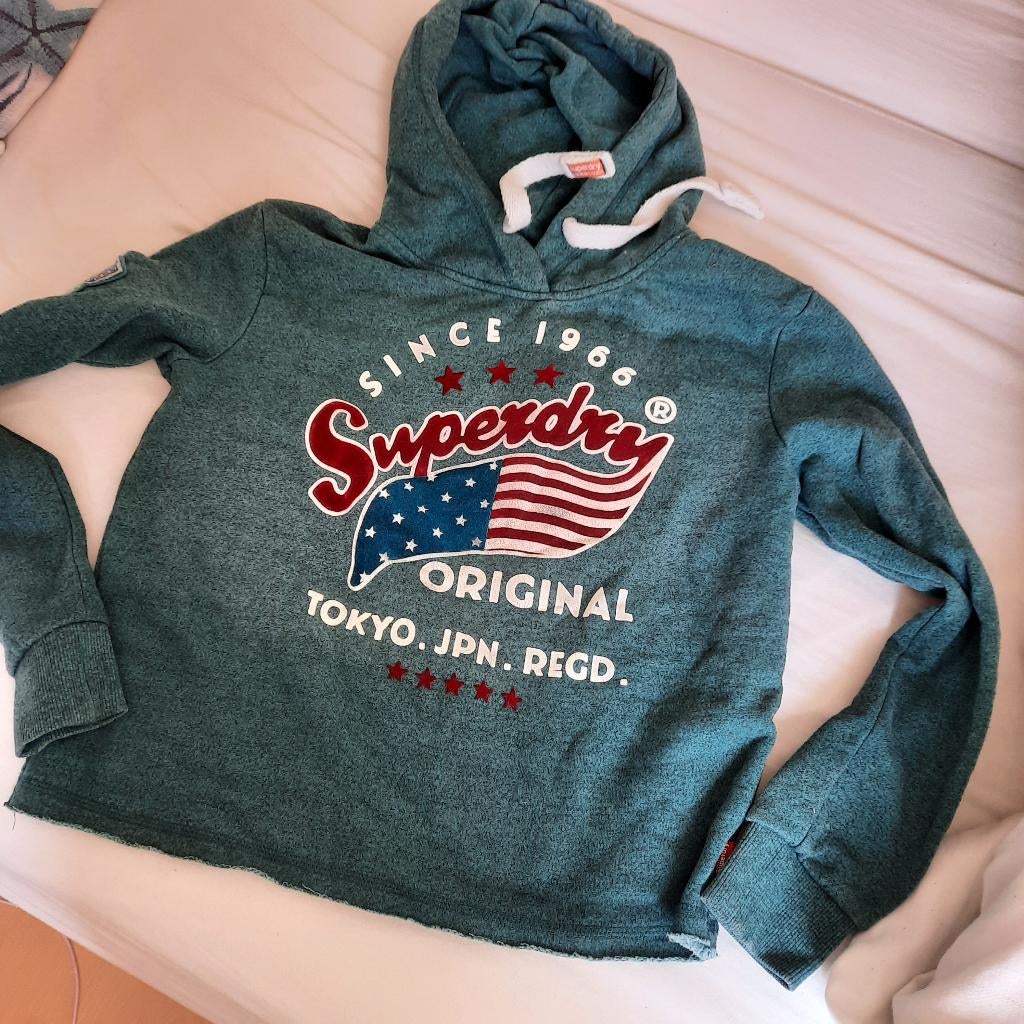 Groene trui 36 superdry, Verzenden, Zo goed als nieuw, Maat 36 (S), Groen