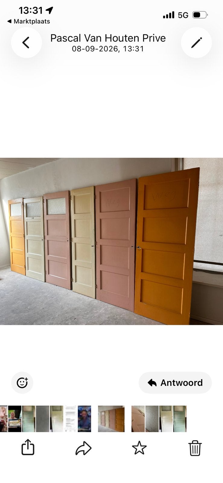 Jaren '30 4-vaks paneeldeur - Authentiek en sfeervol, Ophalen, Gebruikt, Minder dan 80 cm, Binnendeur