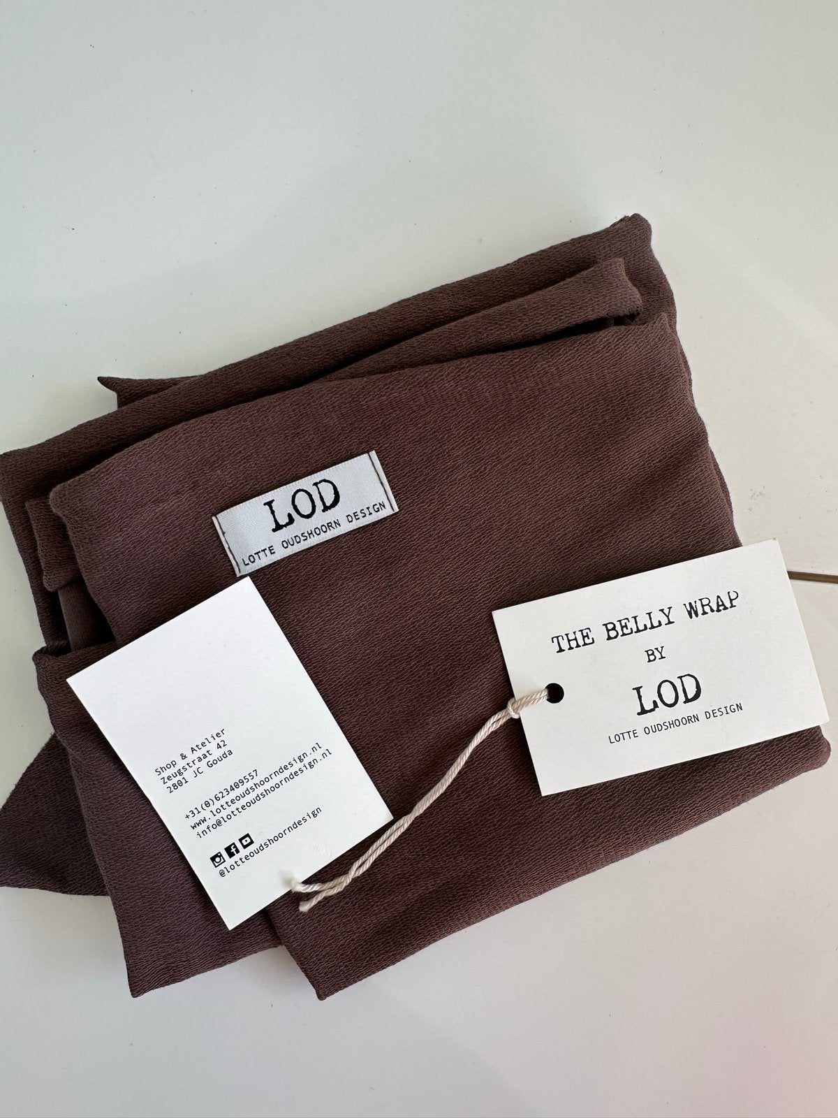 LOD The Belly Wrap - Buikband voor zwangerschap/postpartum, Bruin, Buikband, Maat 42/44 (L), Nieuw