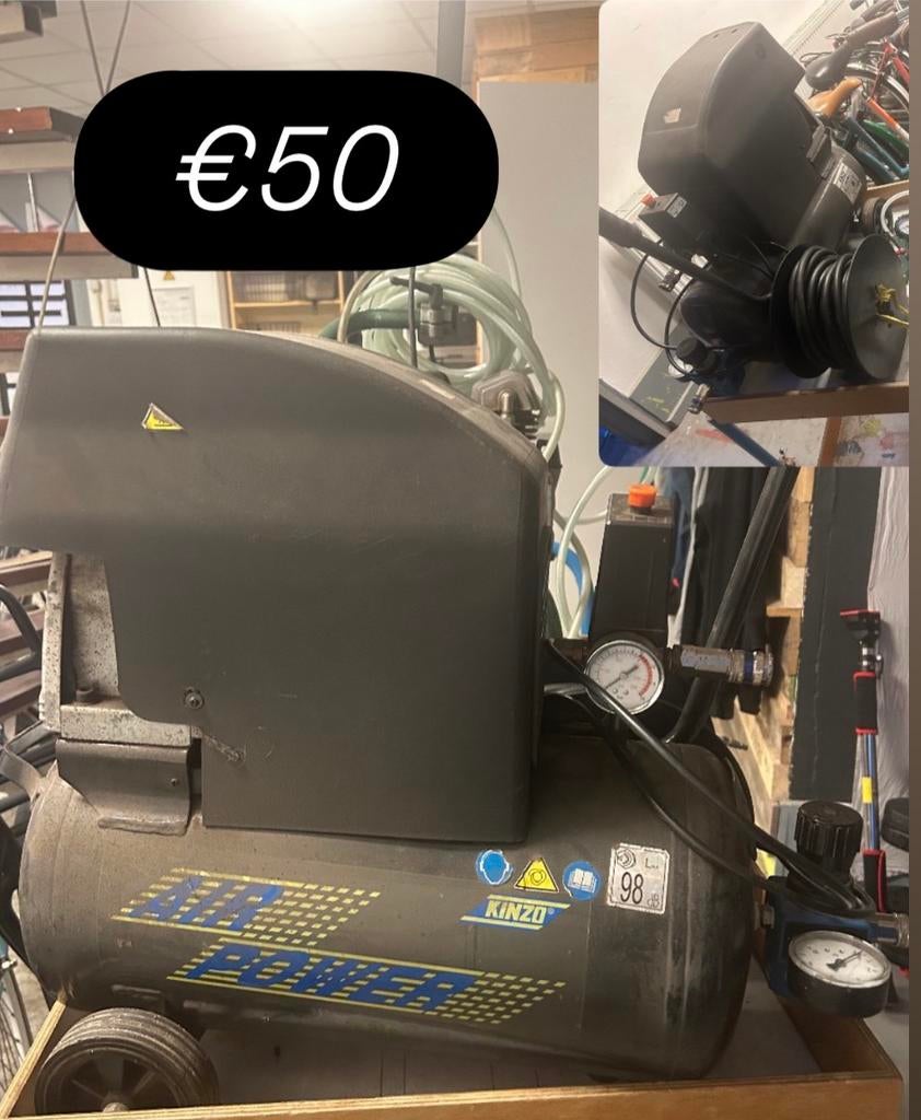 Compleet compressor met slang €50, Doe-het-zelf en Verbouw, Compressors, 100 liter of meer, Ophalen of Verzenden, Minder dan 200 liter/min