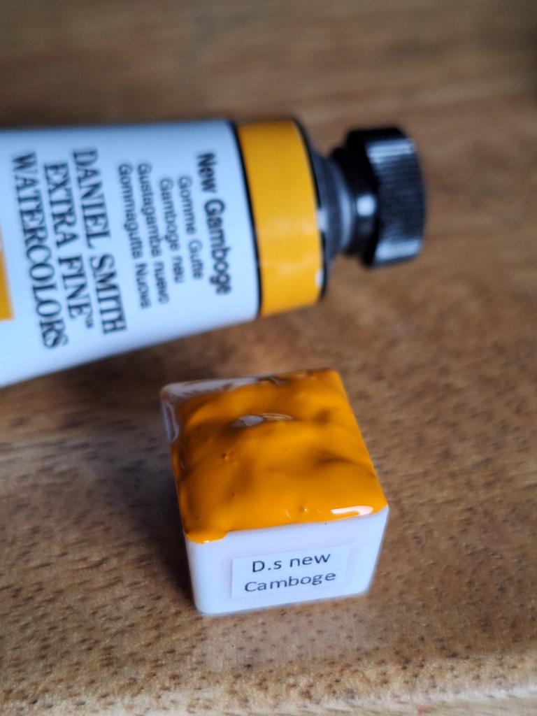 Daniel Smith Extra Fine Watercolors - New Gamboge ½ pan, Ophalen of Verzenden, Nieuw, Waterverf