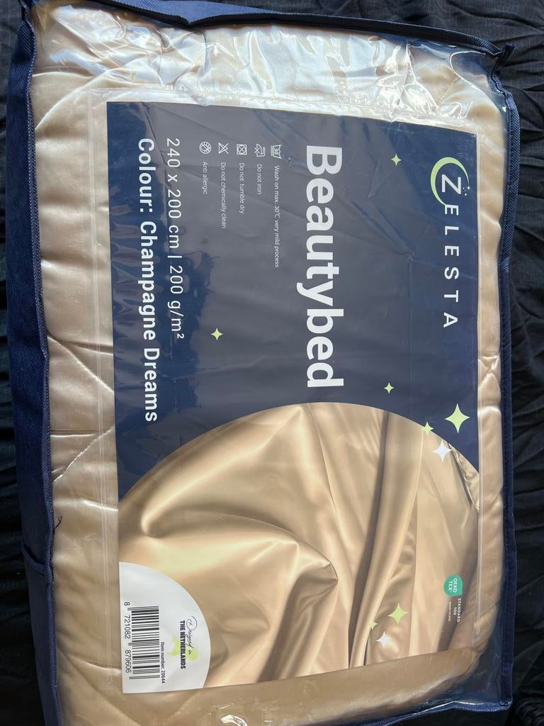 Zelesta Beautybed dekbed 240x200 cm Champagne Dreams, Beige, Ophalen of Verzenden, Deken of Dekbed, Nieuw