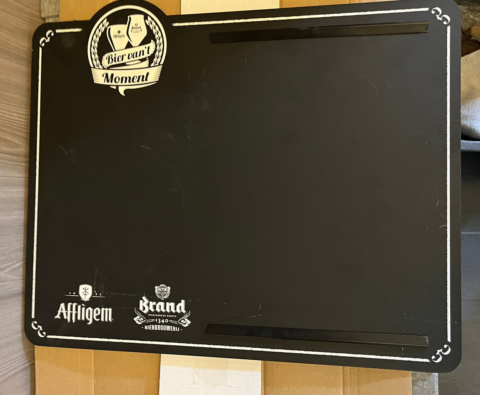 Affligem & Brand Bier Krijt Schrijf Bord Reclame, Ophalen of Verzenden, Gebruikt, Gebruiksvoorwerp
