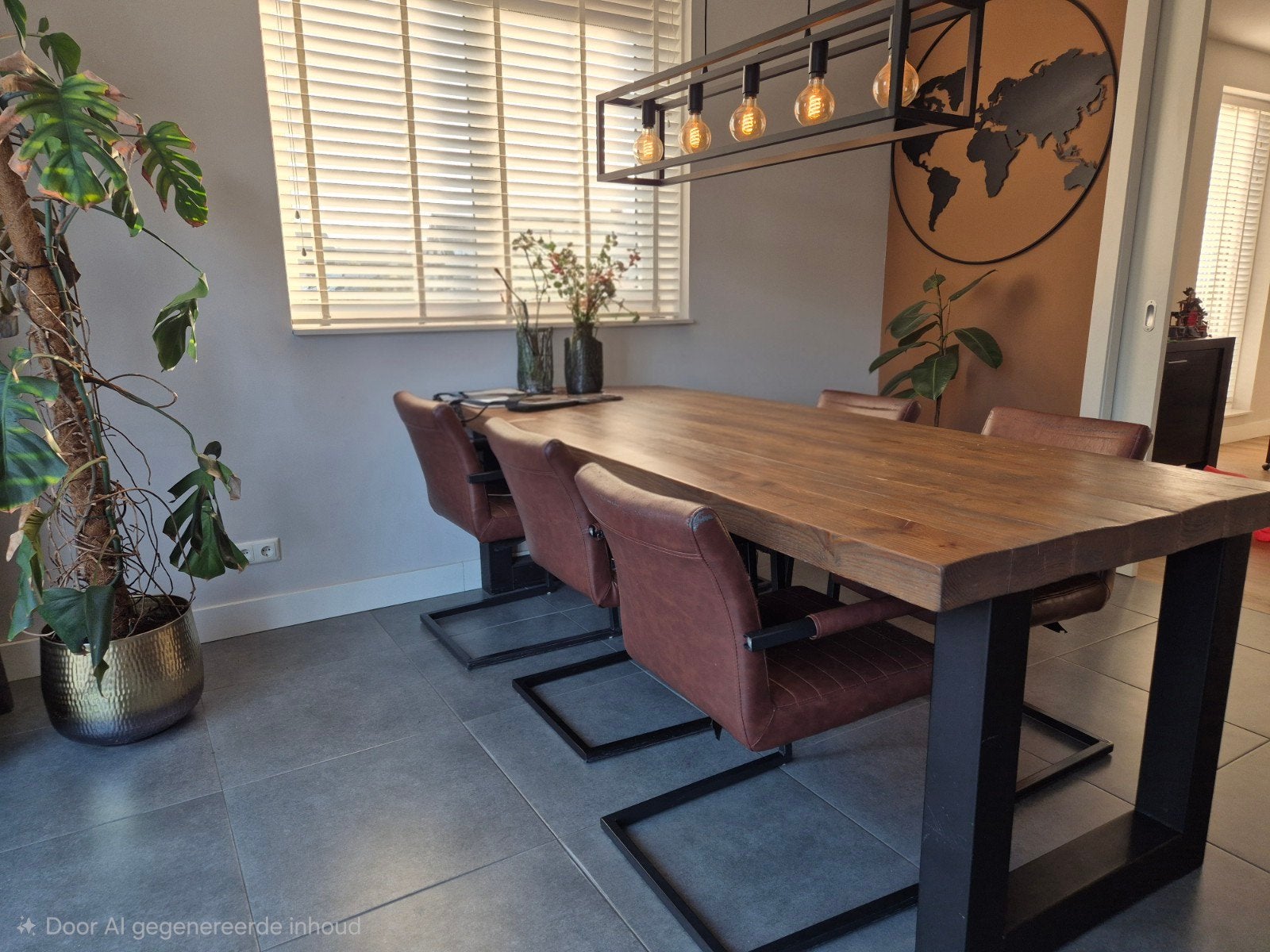 6 Cognac Eetkamerstoelen industrieel- Gratis Afhalen, Huis en Inrichting, Ophalen, Gebruikt, Bruin, Vijf, Zes of meer stoelen