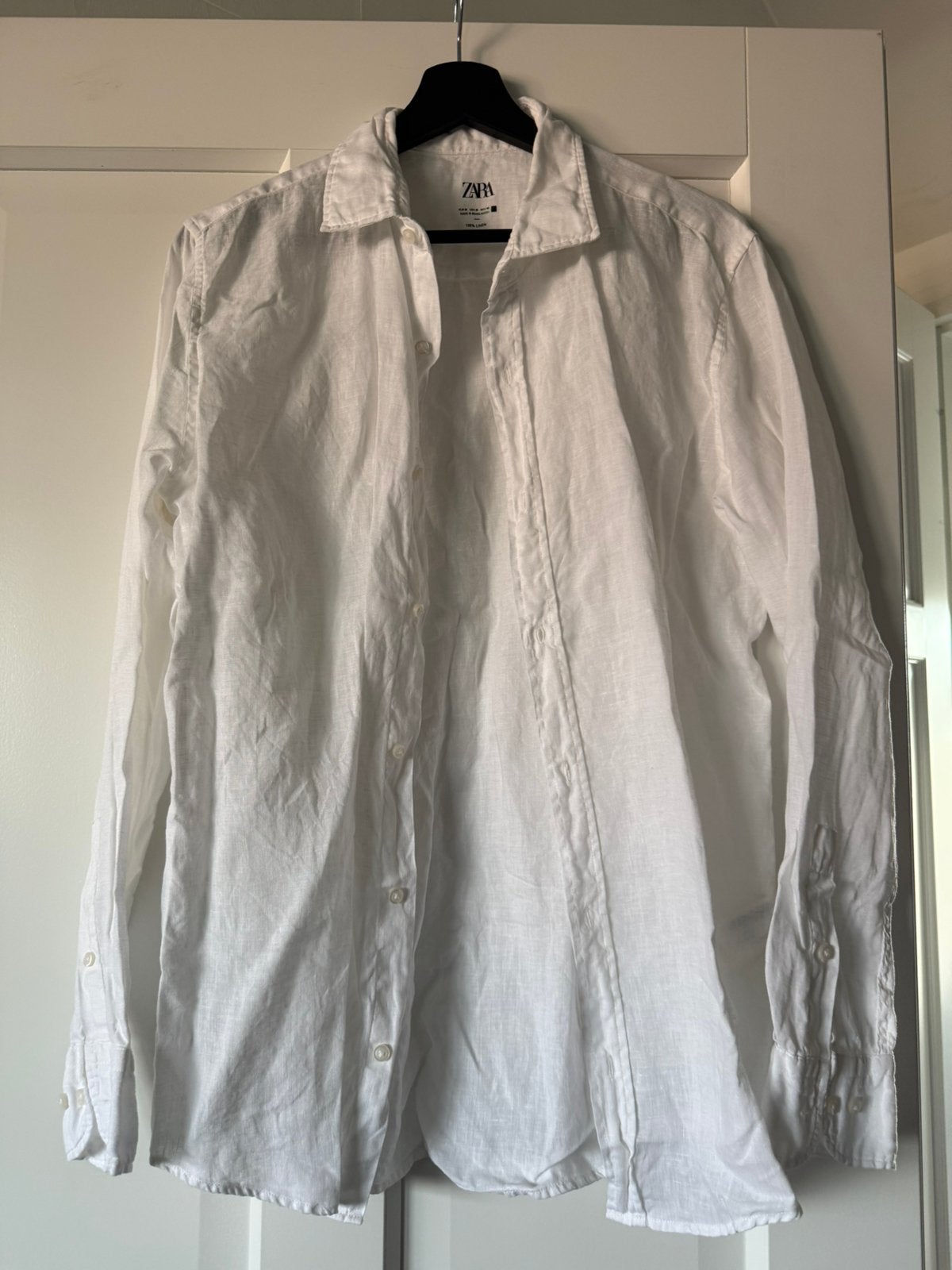 Izgst witte linnen blouse. Mt M zara, Ophalen of Verzenden, Zo goed als nieuw, Wit