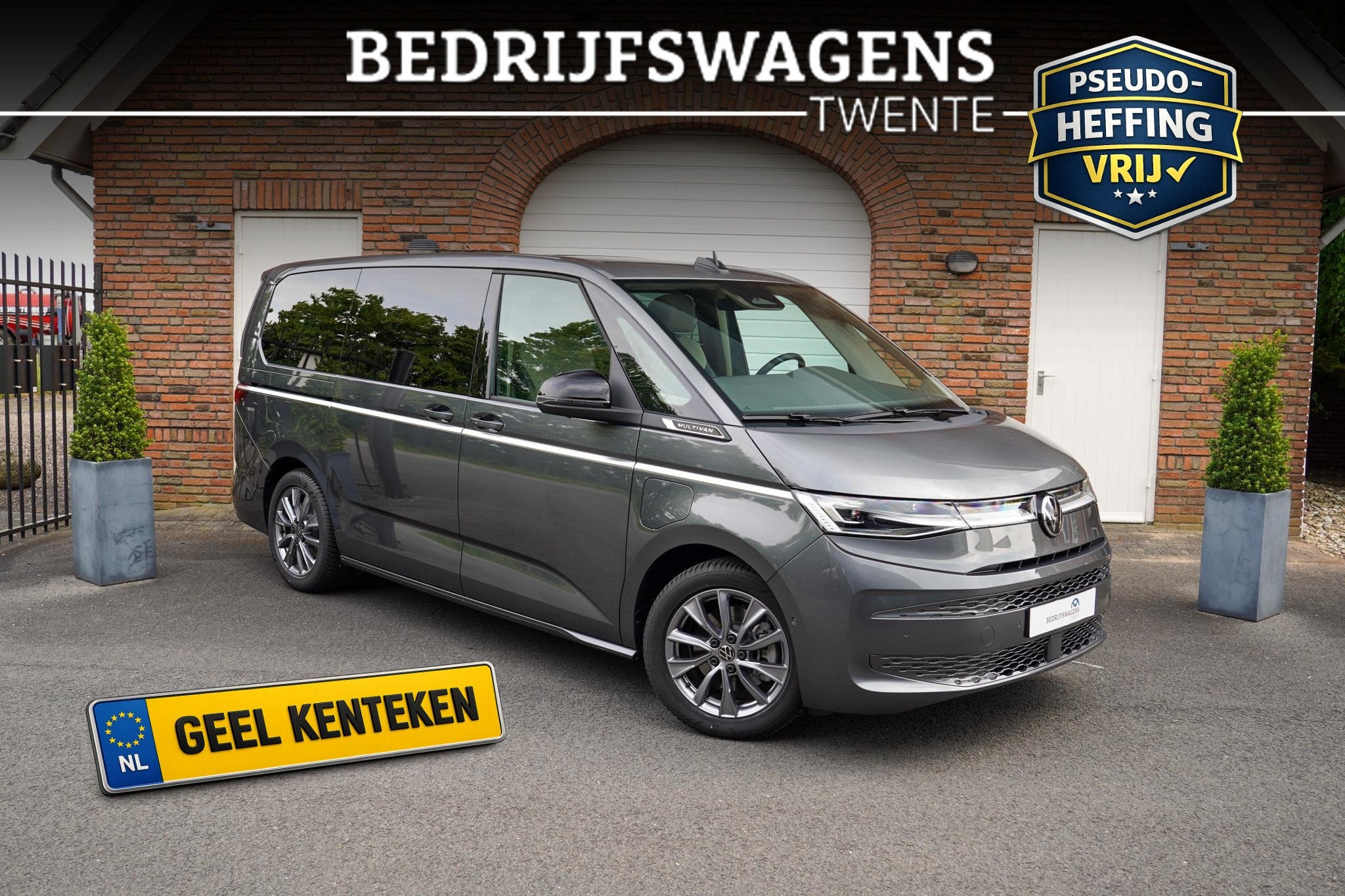 Volkswagen Multivan 1.5 e-hybrid Style L2 4-Motion LEDER - D, Auto's, Volkswagen, 82 pk, 1600 kg, Zilver of Grijs, Multivan