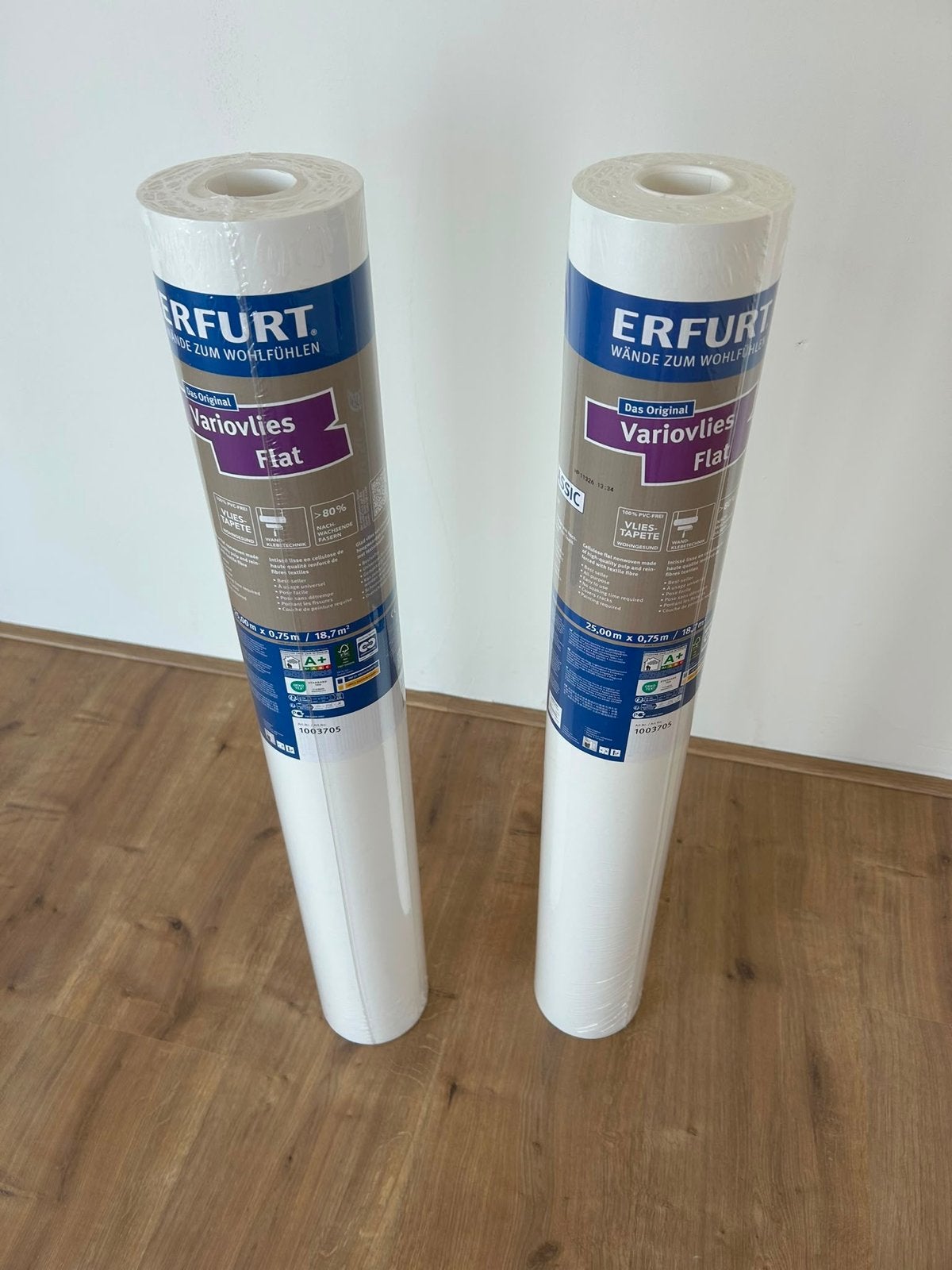 Renovlies Behang - Erfurt Variovlies Flat Classic 150 g/m², Ophalen, Wit, Modern, 25 tot 50 m²