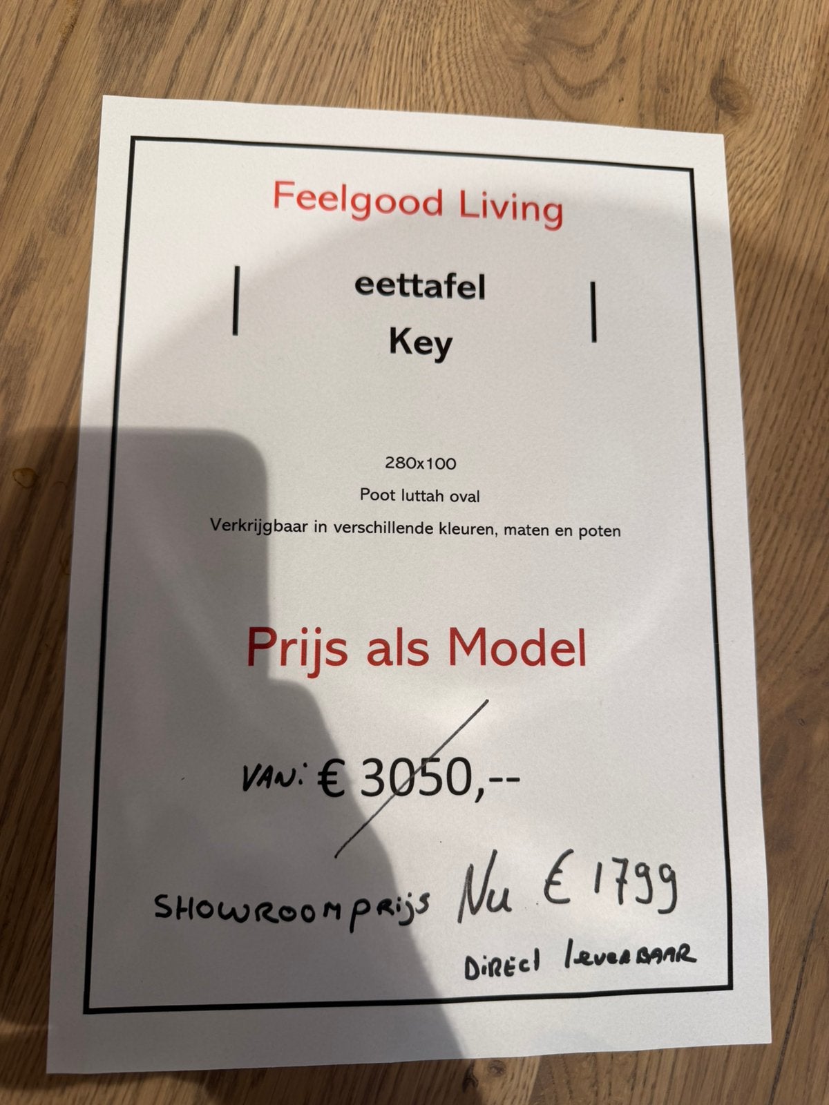 Eettafel Eiken, Huis en Inrichting, Tafels | Eettafels, 200 cm of meer, Zo goed als nieuw, Rechthoekig, 50 tot 100 cm