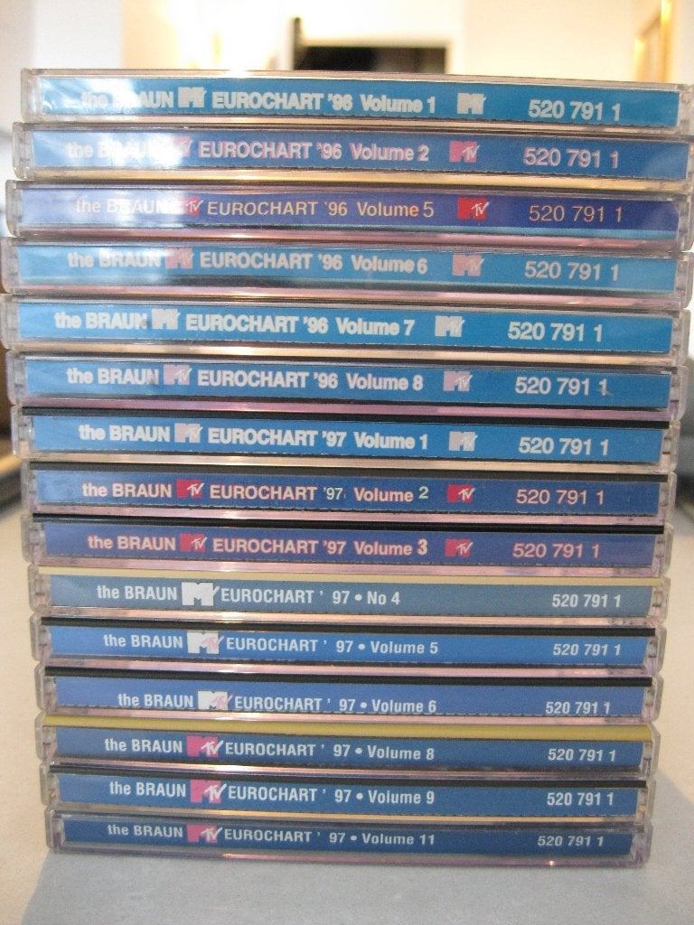 Braun MTV Eurochart ’96 & ’97 – 15 CD’s – 90s Dance / Pop, Ophalen of Verzenden, Gebruikt, Pop