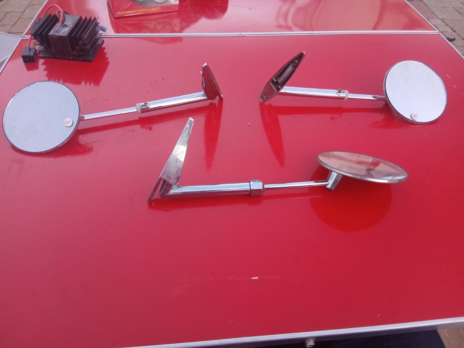 Set van 3 Oldtimer Spiegels - Klassieke Auto Onderdelen, Auto-onderdelen, Ophalen of Verzenden, Gebruikt, Oldtimer onderdelen