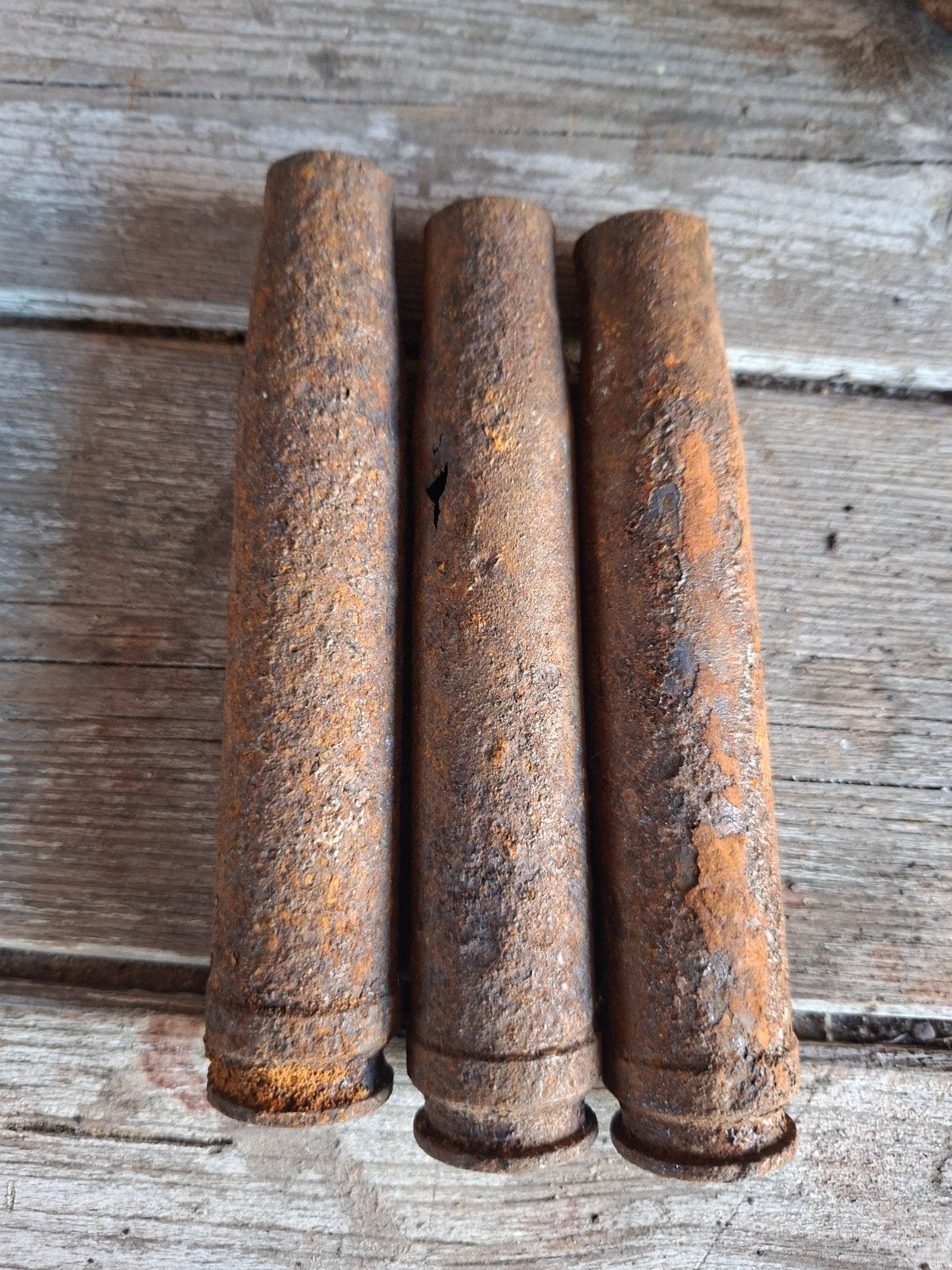 Ww2 wo2 Duitse bodemvondst 2cm 3x hulzen leeg, Verzamelen, Ophalen of Verzenden, Duitsland, Hulzen of Bodemvondsten