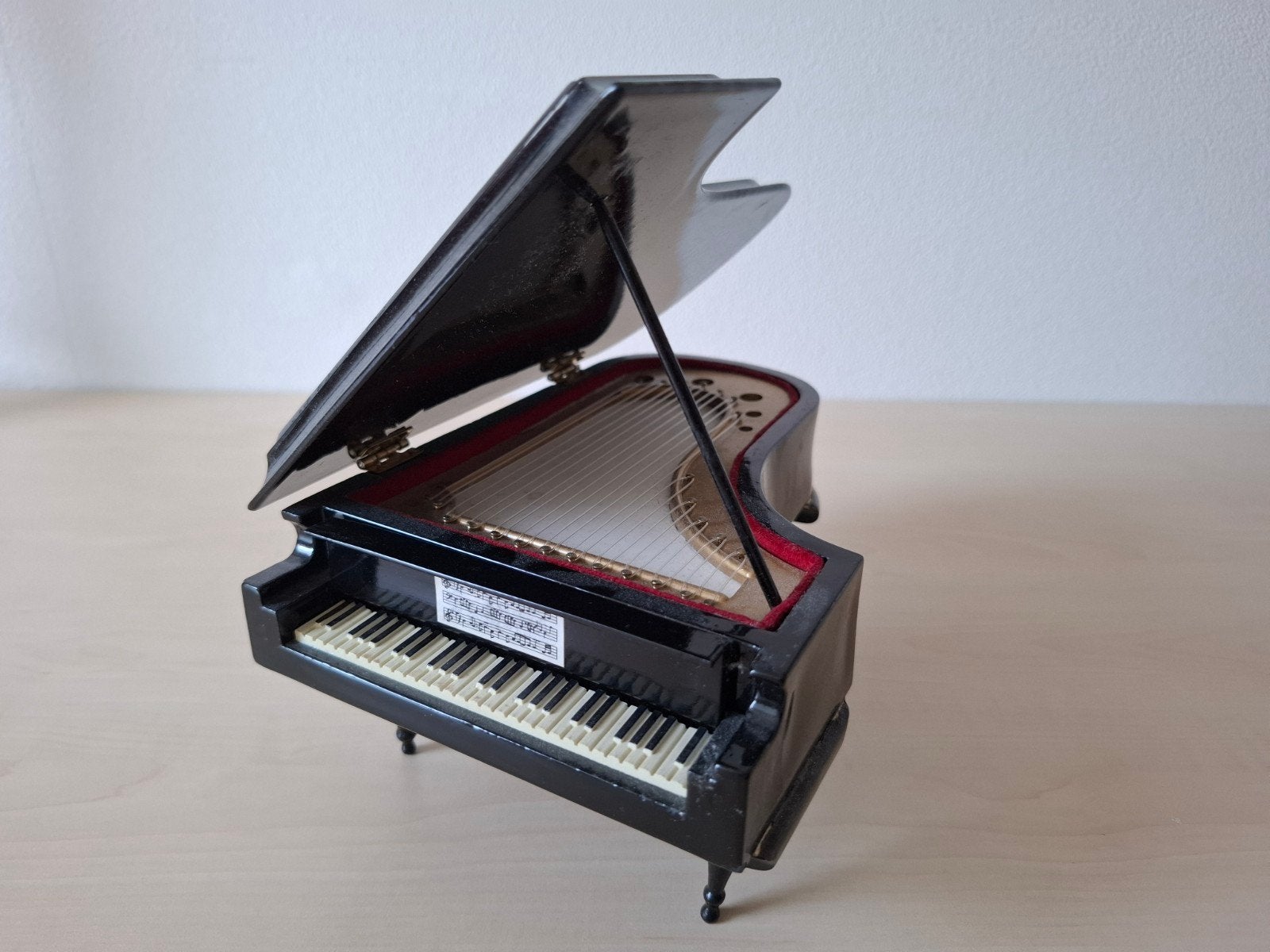 Miniatuur vleugel piano met muziekdoos, Antiek en Kunst, Curiosa en Brocante, Ophalen of Verzenden