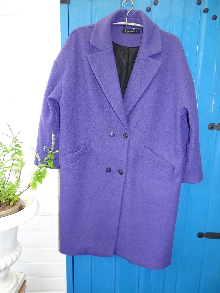 EXPRESSO OVERSIZED PAARSE WINTERJAS-MT 46=48/50-THERMISCH, Kleding | Dames, Ophalen of Verzenden, Zo goed als nieuw, Paars, Jas of Mantel