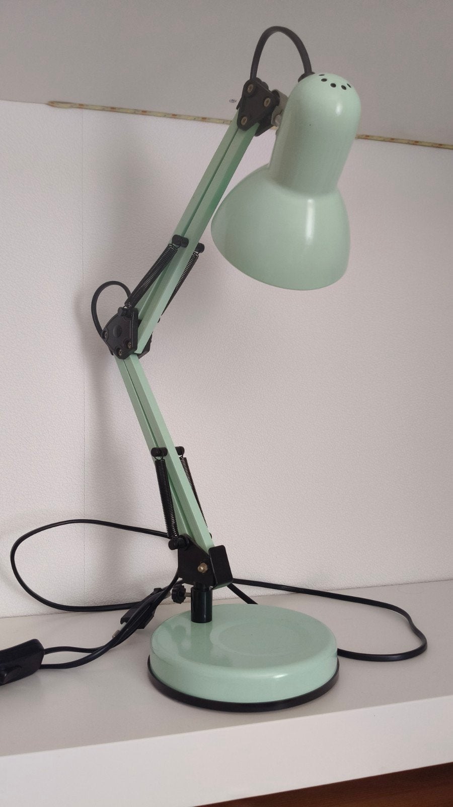 Vintage Bureaulamp Groen - Verstelbaar, Bureaulamp, Gebruikt, Ophalen of Verzenden, Metaal