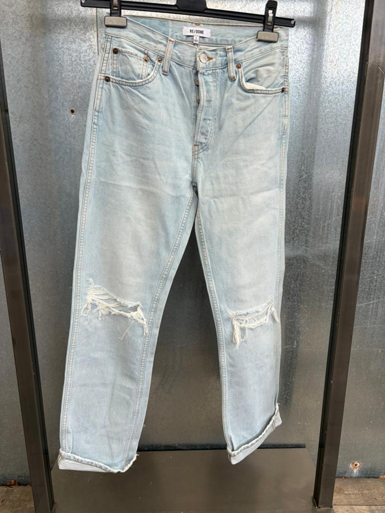 Redone re/done jeans 25 blauw spijkerbeok denim, Ophalen of Verzenden, Zo goed als nieuw, Blauw, W27 (confectie 34) of kleiner