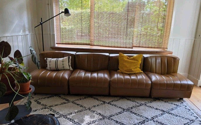 Vintage Novemila 9000 modulaire bank, Ophalen, Gebruikt, Leer, Vintage design