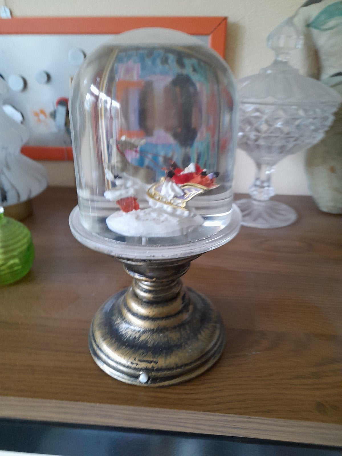 Sneeuwbol met Kerstman in slee, Antiek en Kunst, Ophalen