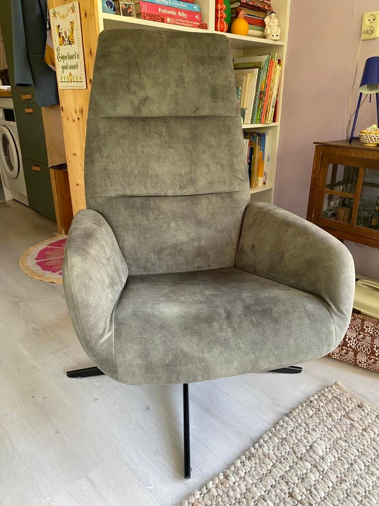 Montel groene Ergo Plus relaxfauteuil adore hunter, Huis en Inrichting, Fauteuils, Ophalen, 75 tot 100 cm, Zo goed als nieuw, Stof