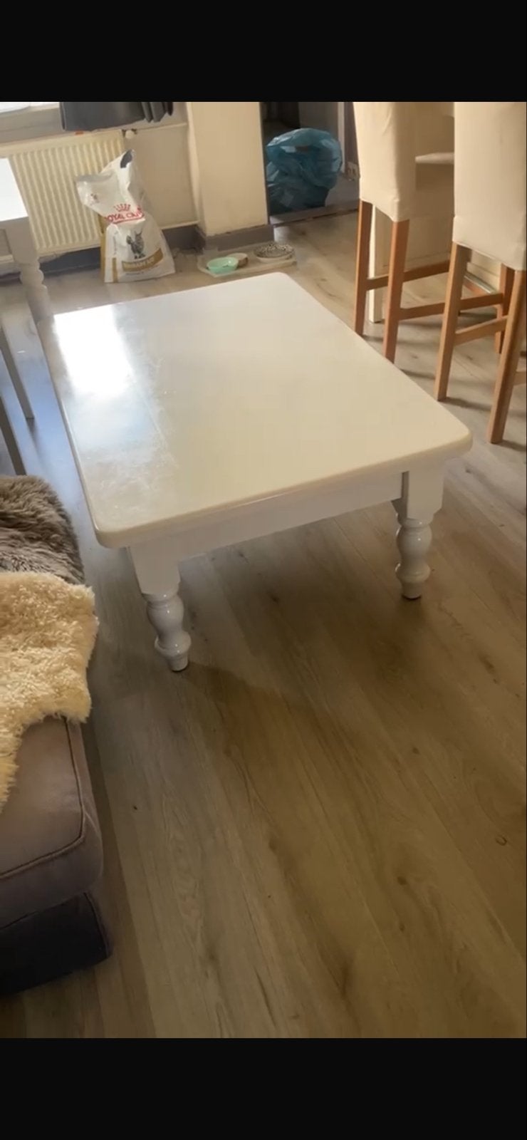 Salontafel wit gelakt 120x80 cm, Ophalen, Gebruikt, 100 tot 150 cm, 50 tot 100 cm