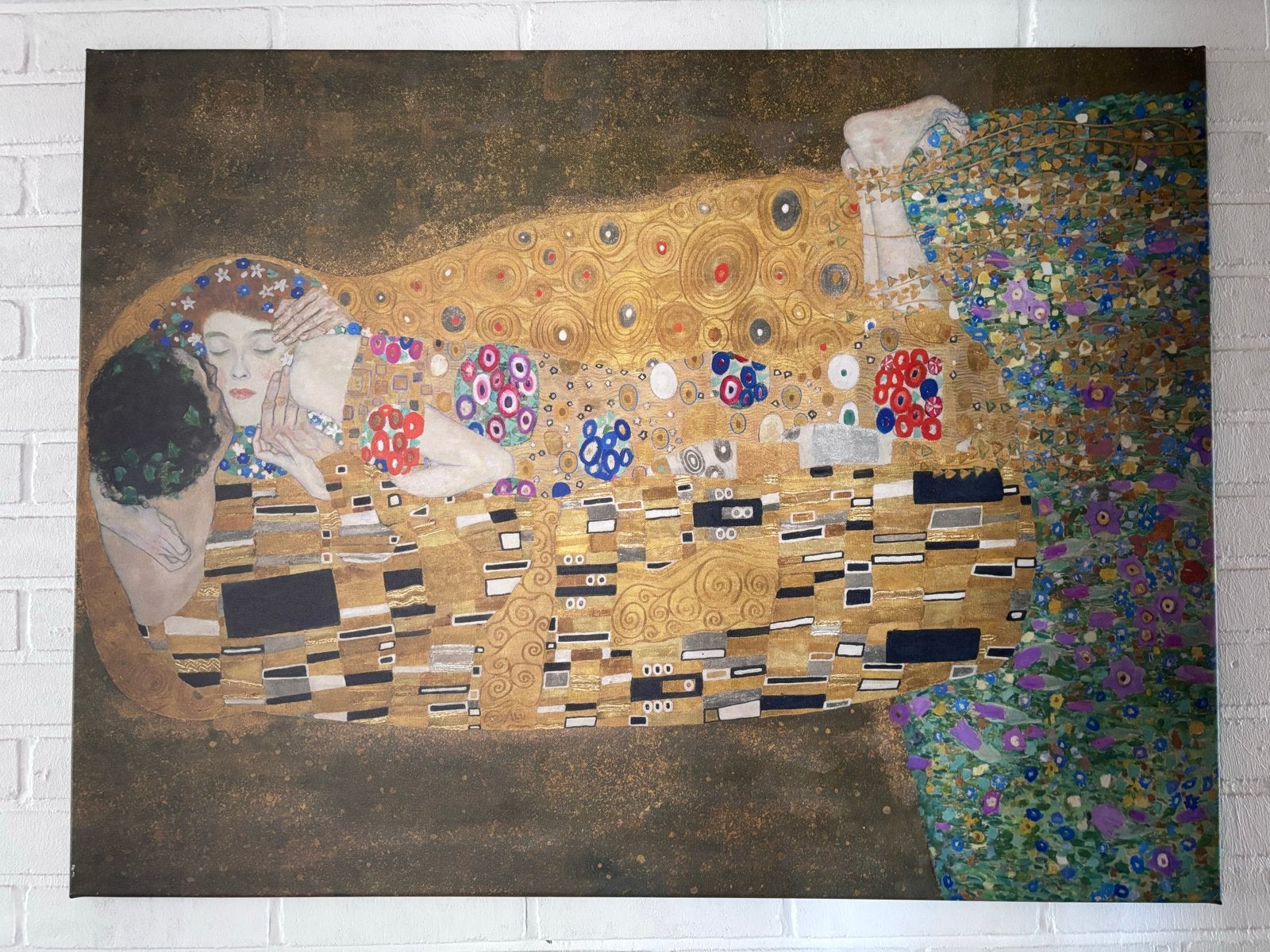 Gustav Klimt - De Kus (Reproductie op canvas) WALLFIELD, Antiek en Kunst, Kunst | Schilderijen | Klassiek, Portret of Personen
