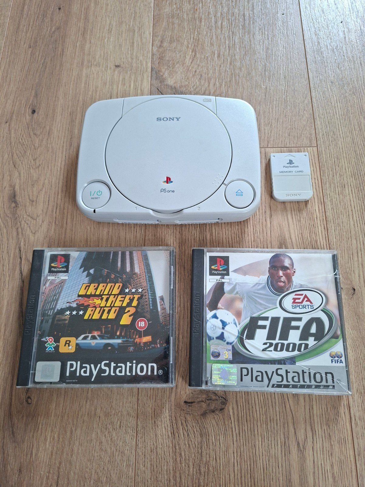 Sony PlayStation PSone met games en memorycard, Ophalen, Gebruikt, Zonder controller, Met games