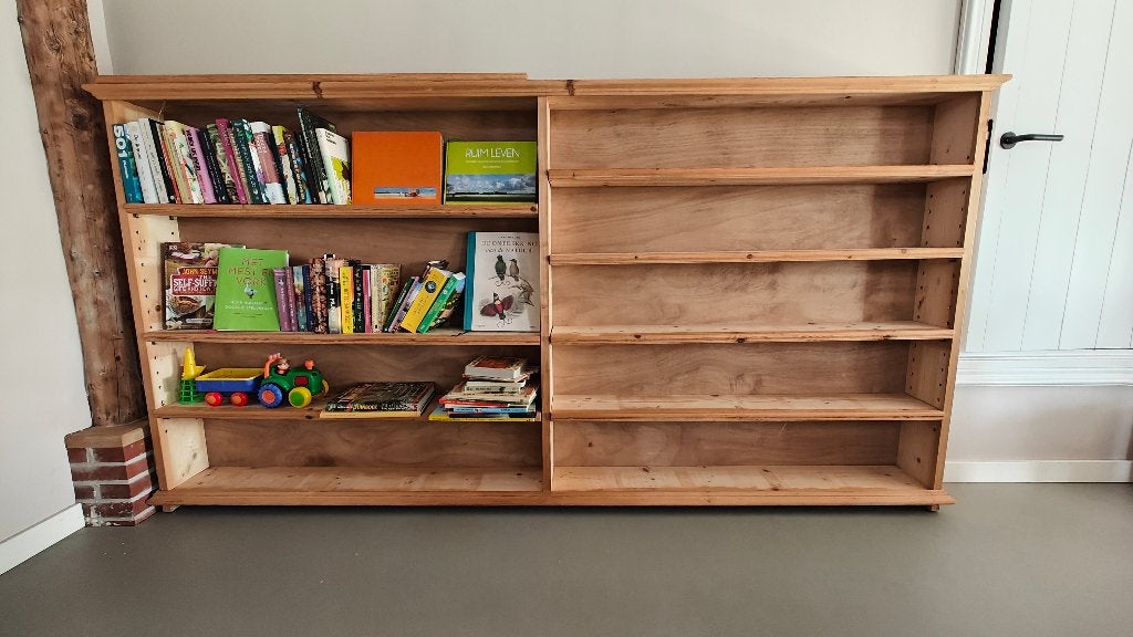 Massief houten boekenkast, Huis en Inrichting, Ophalen, Minder dan 25 cm, 200 cm of meer, 100 tot 150 cm