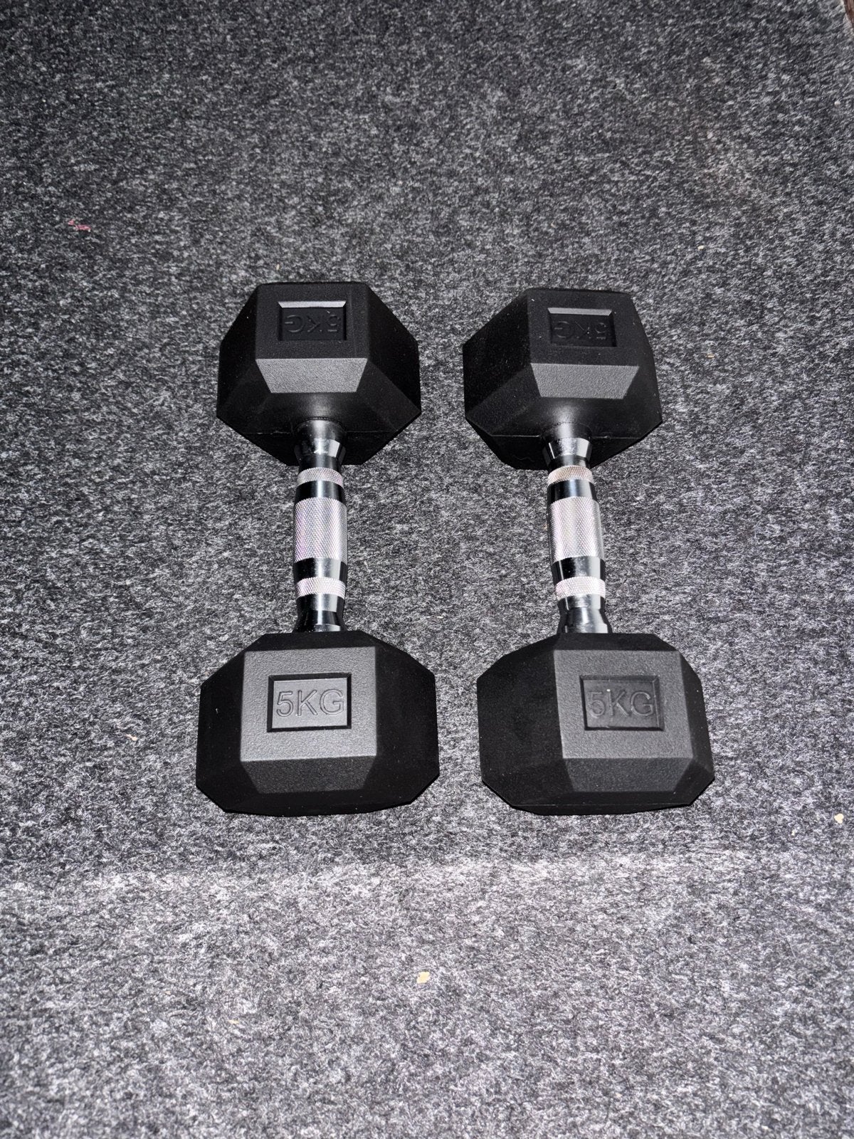 Dumbbell Hexagon 5 KG, Ophalen, Zo goed als nieuw, Armen, Dumbbell