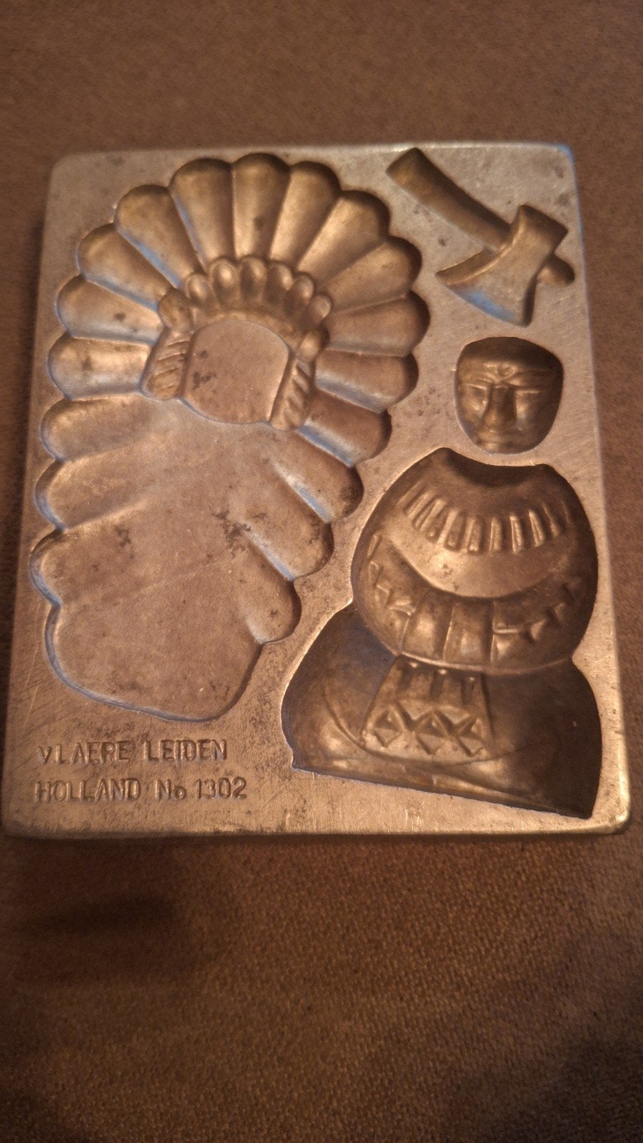 Vintage V.Laere Leiden Holland marsepeinvorm Indiaan, Ophalen of Verzenden