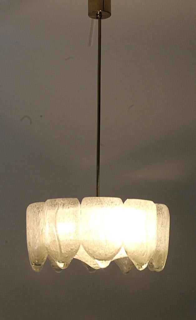 Doria Iceglass kroonluchter nr. 4553, Ophalen of Verzenden, Zo goed als nieuw, Glas, Vintage, design