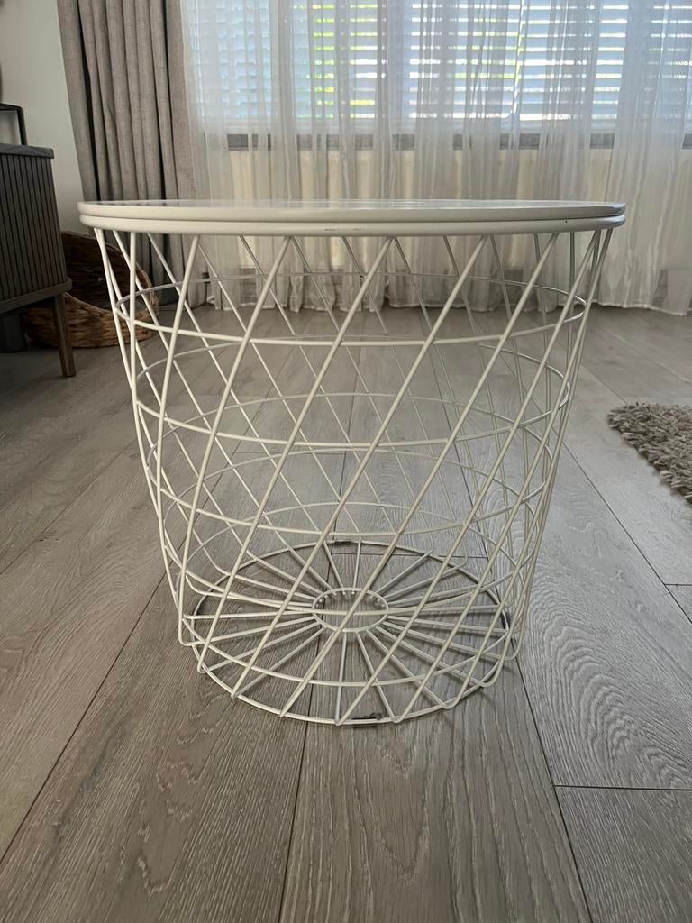 Witte opbergtafel Ikea, Ophalen, Overige materialen, Mand, Rond