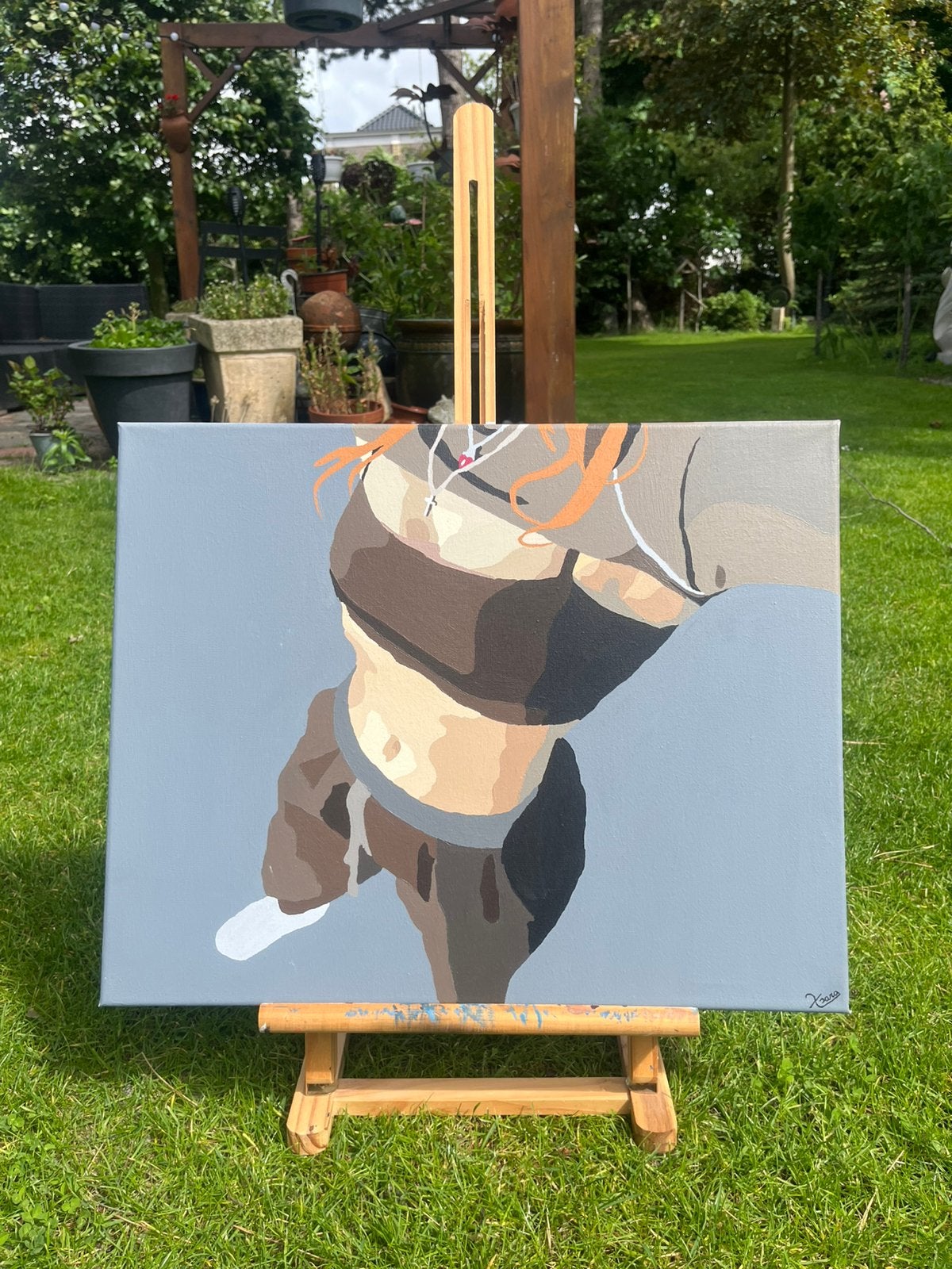 Modern figuratief schilderij – Minimalistische vrouw, Ophalen, Nieuw, Acrylverf