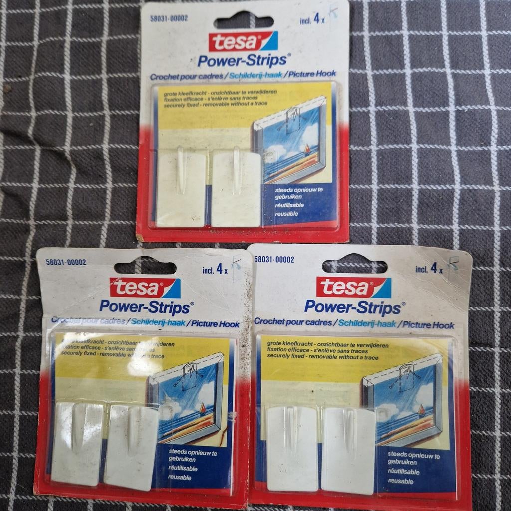 Tesa Power-Strips schilderijhaken, 3 verpakkingen, Ophalen of Verzenden, Nieuw