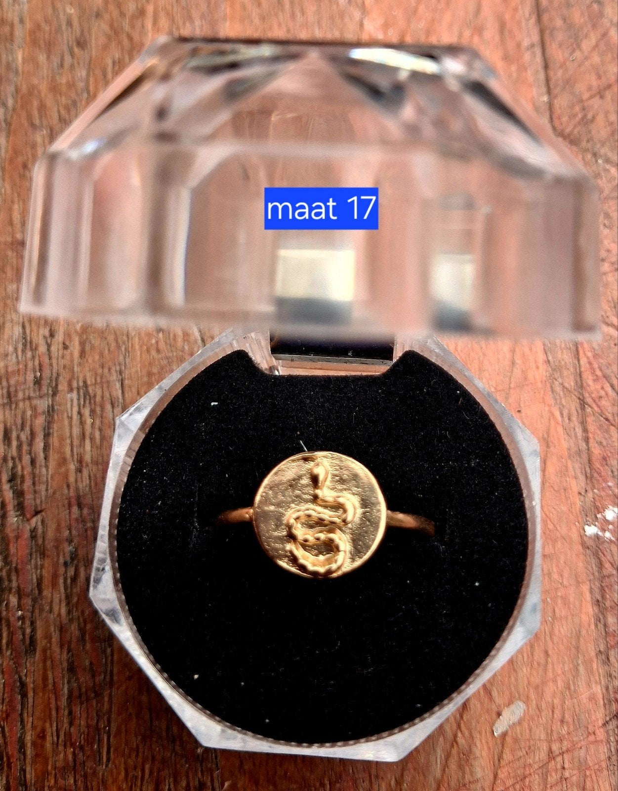 All the Luck in the World ring met slang (Munt) – Maat 17, Sieraden, Tassen en Uiterlijk, Overige materialen, Nieuw, Ophalen of Verzenden