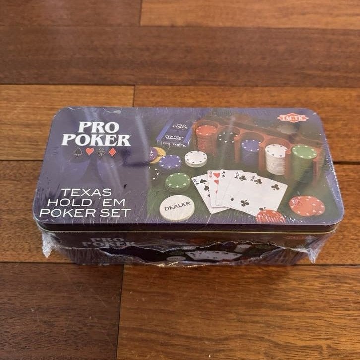Tactic Pro Poker Texas Hold'em pokerset (nieuw, in blik), Vijf spelers of meer, Verzenden, Nieuw