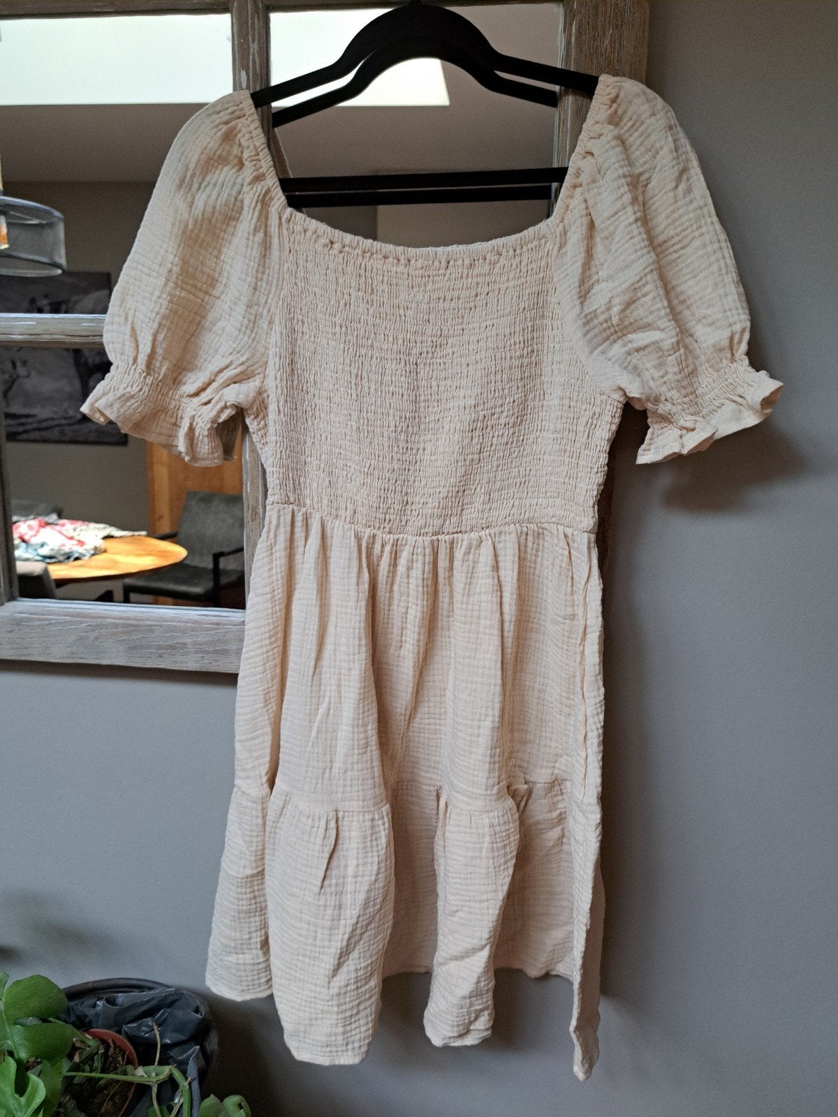 creme jurk maat m van shein, Kleding | Dames, Jurken, Maat 38/40 (M), Beige, Nieuw, Ophalen of Verzenden