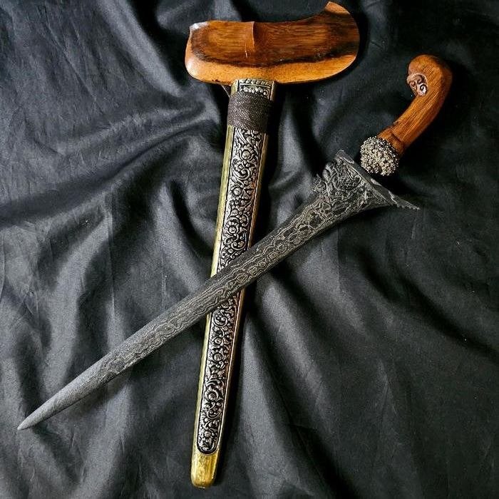 Keris Semar Pamor Untu Walang Galih Asem Kamardikan KNN84, Wapen, Verzenden, Overige materialen, Indonesië