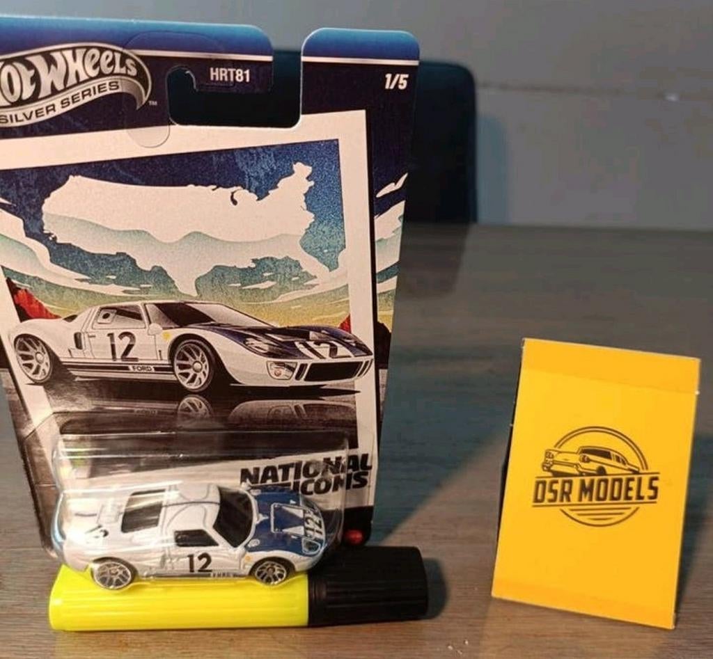 1:64 HotWheels silver series Ford GT40, S, Auto, R, Nieuw