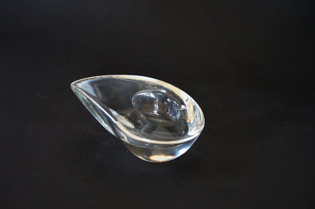 design orrefors waxinelicht helder kristal tear drop traan, Ophalen of Verzenden, Gebruikt, Overige materialen, Kandelaar
