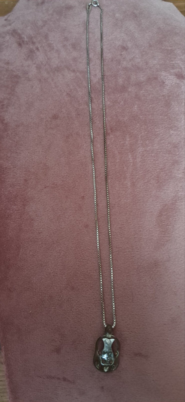 Zilveren blokketting(925) met hanger, Sieraden, Tassen en Uiterlijk, Kettingen, Met hanger, Gebruikt, Ophalen of Verzenden, Zilver