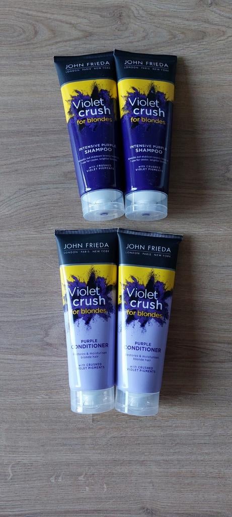 John Frieda violet crush for blondes 2x shampoo+ conditioner, Ophalen of Verzenden, Nieuw, Shampoo of Conditioner