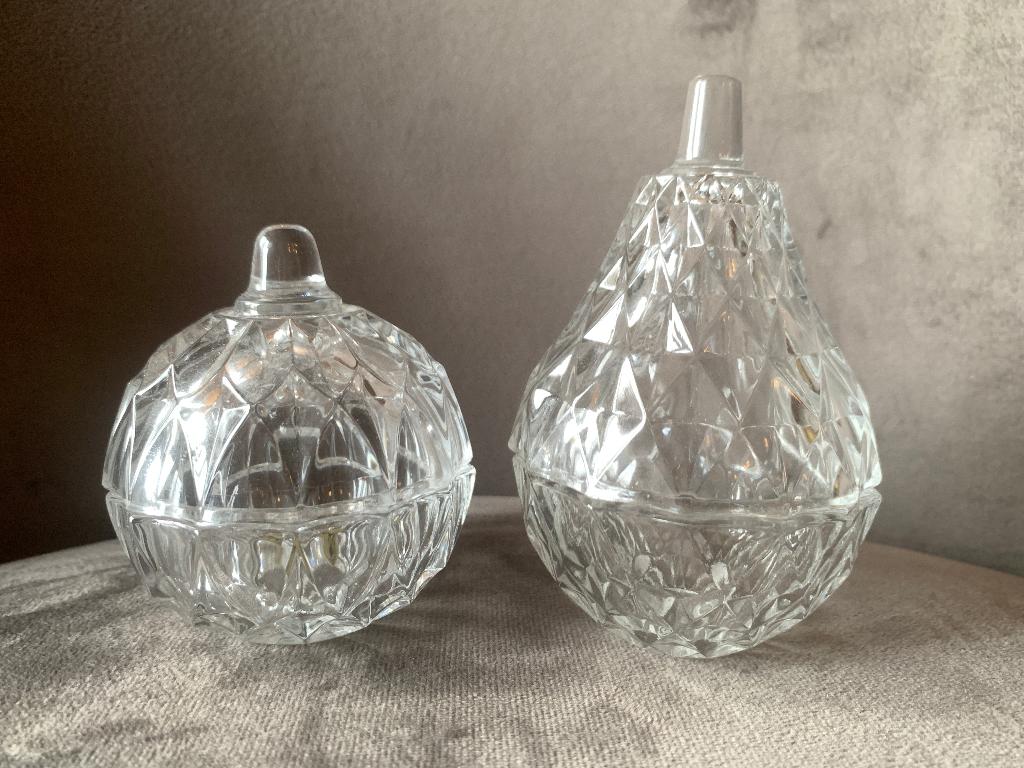 Glazen of kristallen appel en peer, Ophalen of Verzenden