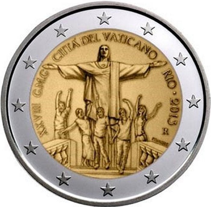 Vaticaan 2 euro Wereldjongerendag 2013 in mooie blister, Ophalen of Verzenden, Vaticaanstad, 2 euro, Setje