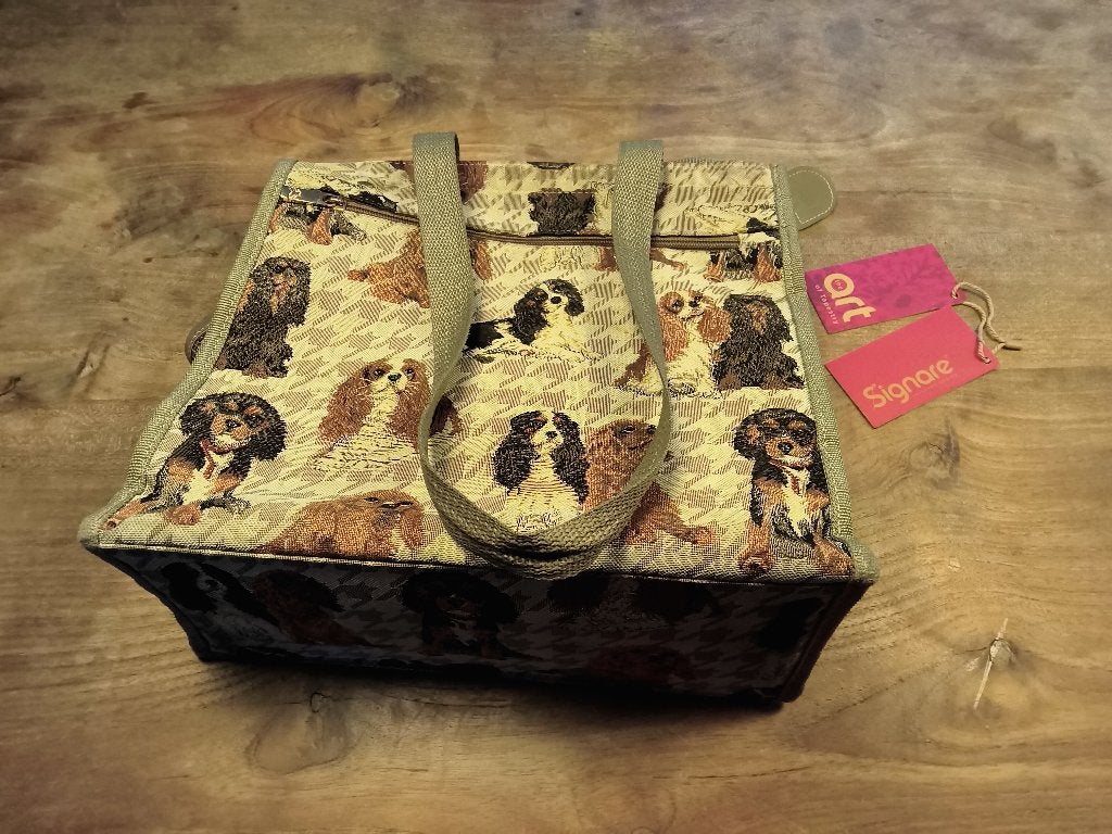 Signare gobelin tas, Cavalier King Charles Spaniel design., Sieraden, Tassen en Uiterlijk, Ophalen, Gebruikt, Overige kleuren