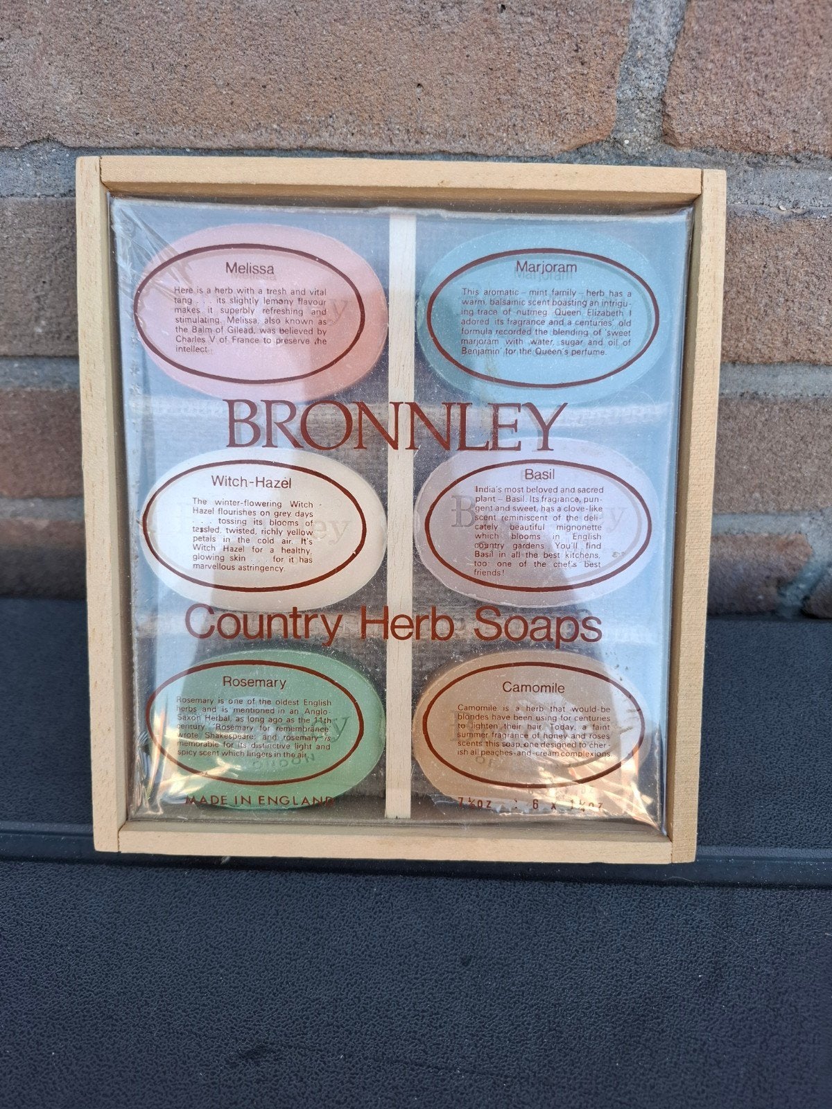 Vintage Bronnleys jaren 80 6-delige landelijke kruidenzeepse, Ophalen of Verzenden